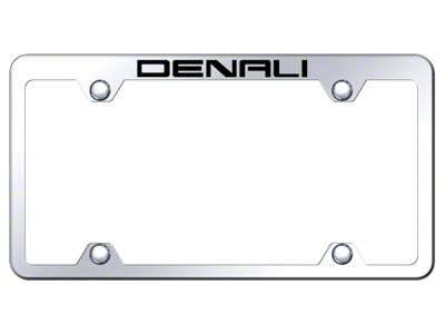 Denali Laser Etched Wide Body Truck License Plate Frame; Mirrored (Universal; Some Adaptation May Be Required)