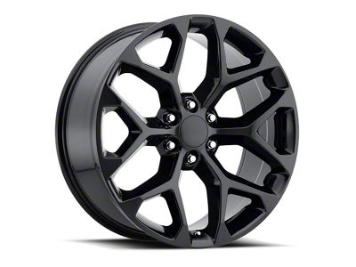 Chevy Snowflake Replica Gloss Black 6-Lug Wheel; 20x9; 27mm Offset (14-18 Sierra 1500)