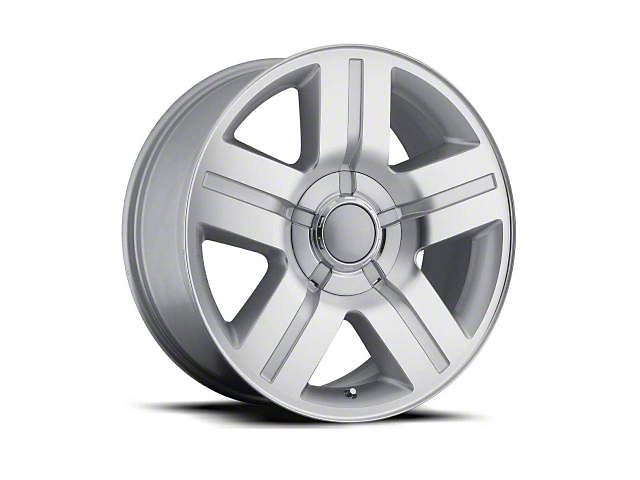 Texas Silverado Replica Silver Machined 6-Lug Wheel; 20x8.5; 30mm Offset (07-14 Tahoe)
