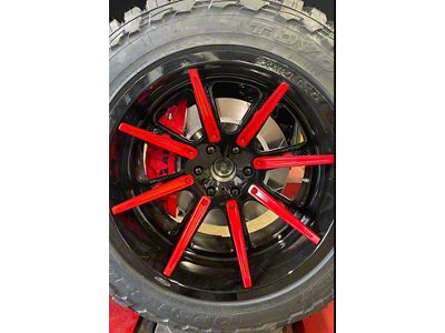 6-Piston Front Big Brake Kit with 16-Inch Slotted Rotors; Red Calipers (19-23 Sierra 1500)