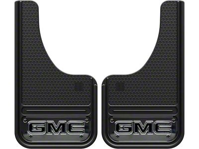 10-Inch x 18-Inch Mud Flaps with GMC Logo; Front or Rear (Universal; Some Adaptation May Be Required)