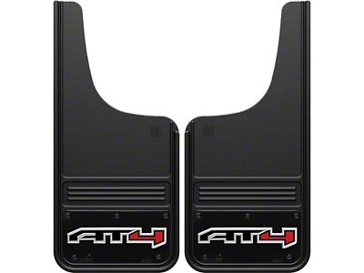 12-Inch x 26-Inch Mud Flaps with AT4 Logo; Front or Rear (Universal; Some Adaptation May Be Required)