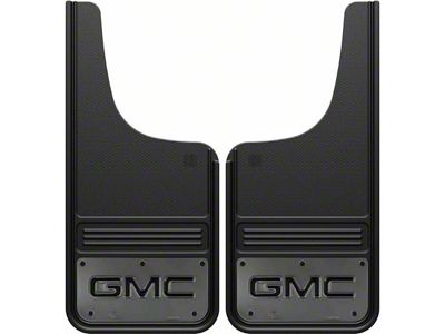 12-Inch x 26-Inch Mud Flaps with GMC Logo; Front or Rear (Universal; Some Adaptation May Be Required)