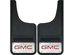 12-Inch x 26-Inch Mud Flaps with Red GMC Logo; Front or Rear (Universal; Some Adaptation May Be Required)