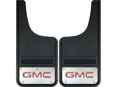 12-Inch x 26-Inch Mud Flaps with Red GMC Logo; Front or Rear (Universal; Some Adaptation May Be Required)