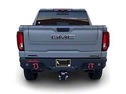 Chassis Unlimited Octane Series Rear Bumper; Pre-Drilled for Backup Sensors; Black Textured (19-23 Sierra 1500)