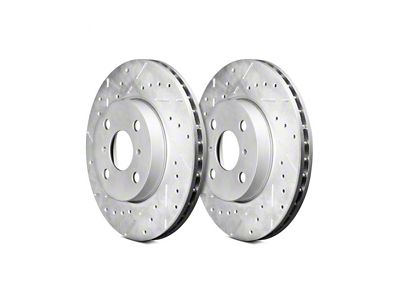 Series B130 Cross-Drilled and Slotted 6-Lug Rotors; Front Pair (19-23 Sierra 1500)