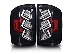 LED Tail Lights; Gloss Black Housing; Clear Lens (14-15 Sierra 1500 w/ Factory Halogen Tail Lights)