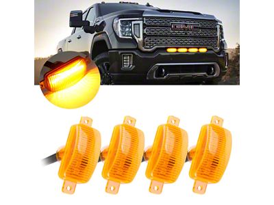 LED Grille Lights; Smoked (19-21 Sierra 1500)