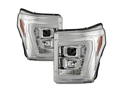 Platinum Series Version 2 High-Power LED Module Headlights; Chrome Housing; Clear Lens (11-16 F-250 Super Duty)
