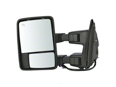 Powered Heated Memory Power Folding Towing Mirror without Cap; Driver Side (11-16 F-350 Super Duty)