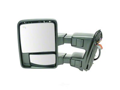 Powered Heated Power Folding Towing Mirror without Cap; Driver Side (11-16 F-350 Super Duty)