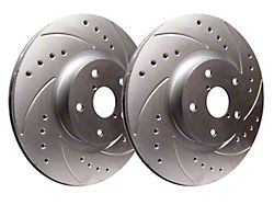 SP Performance Cross-Drilled and Slotted 8-Lug Rotors with Silver Zinc Plating; Rear Pair (13-22 F-250 Super Duty)