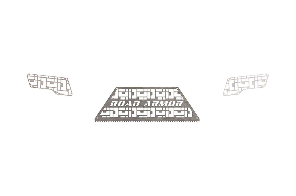 Road Armor F350 Super Duty iDentity Rear Bumper iD Mesh; Raw Steel