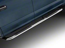 Barricade 4-Inch Oval 90 Degree Bent End Side Step Bars; Stainless Steel (17-23 F-250 Super Duty SuperCrew)