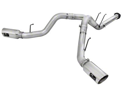 AFE ATLAS 4-Inch DPF-Back Dual Exhaust System with Polished Tips; Side Exit (11-14 6.7L Powerstroke F-250 Super Duty)
