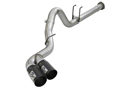 AFE Rebel XD Series 4-Inch DPF-Back Single Exhaust System with Black Tips; Side Exit (17-22 6.7L Powerstroke F-250 Super Duty)