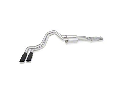 Stainless Works Redline Series Dual Exhaust System with Matte Black Tips; Same Side Exit (20-22 7.3L F-250 Super Duty)