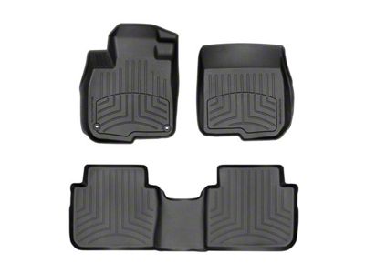 Weathertech Front and Rear Floor Liner HP; Black (17-22 F-250 Super Duty SuperCrew w/ Front Bench Seat & w/o Rear Underseat Storage)