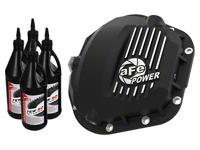 AFE Pro Series Front Differential Cover with 75w-90 Gear Oil; Black; Dana 60 (17-22 F-250 Super Duty)