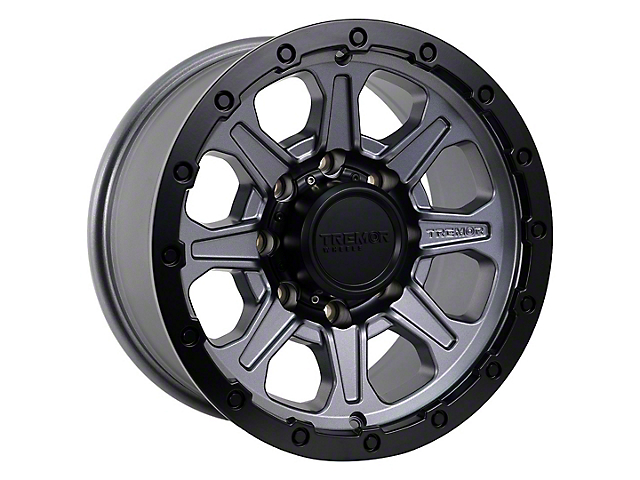 Tremor Wheels 103 Impact Graphite Grey with Black Lip 8-Lug Wheel; 20x9; 0mm Offset (11-16 F-350 Super Duty SRW)