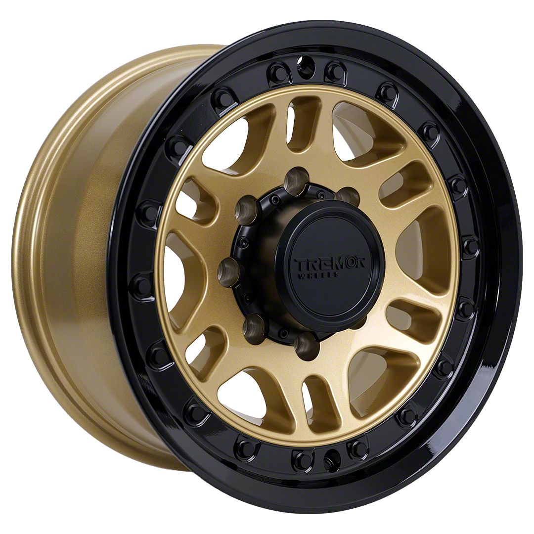 Tremor Wheels 105 Shaker Gloss Gold with Gloss Black Lip 8-Lug Wheel; 20x9; 0mm Offset (17-22 F-350 Super Duty SRW)