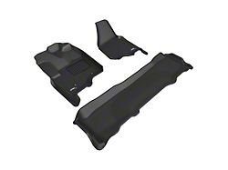 3D MAXpider KAGU Series All-Weather Custom Fit Front and Rear Floor Liners; Black (12-16 F-250 Super Duty SuperCrew w/ Front Bucket Seats)