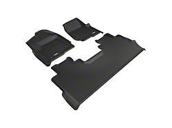 3D MAXpider KAGU Series All-Weather Custom Fit Front and Rear Floor Liners; Black (17-22 F-250 Super Duty SuperCrew w/ Front Bucket Seats)