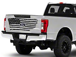 SpeedForm Tailgate Flag Distressed Wave Decal; Gloss Black (Universal; Some Adaptation May Be Required)