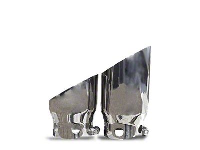 Angled Cut Dual Wall Round Exhaust Tips; 5-Inch; Polished (11-23 F-250 Super Duty)