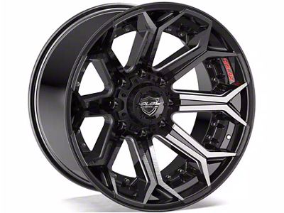 4Play 4P80R Gloss Black with Brushed Face 8-Lug Wheel; 22x10; -24mm Offset (2023 F-250 Super Duty)