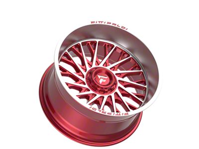 Fittipaldi Offroad FA08 Gloss Red Machined 8-Lug Wheel; 22x12; -44mm Offset (2023 F-250 Super Duty)