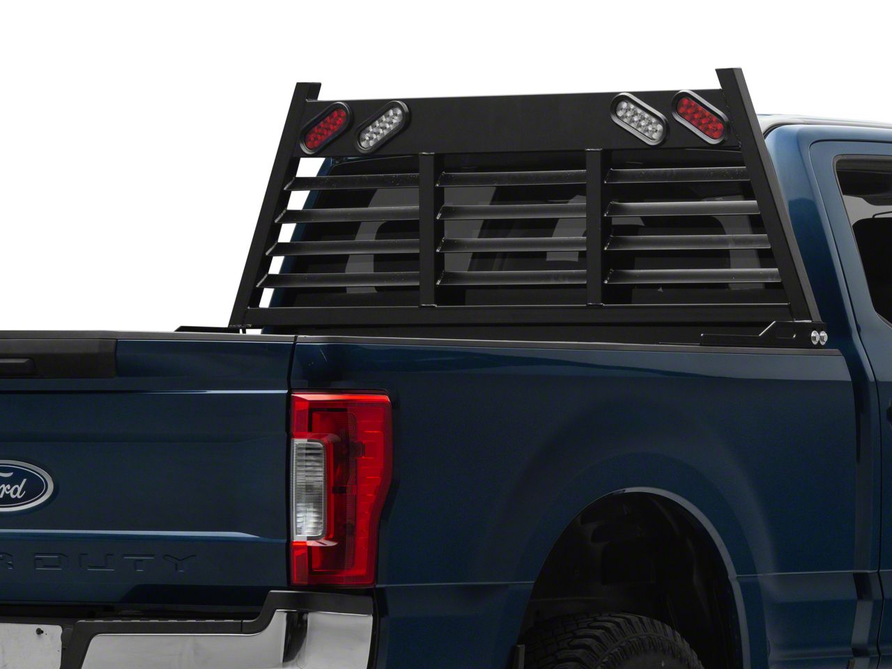 Go Industries F-250 Super Duty Heavy Duty Lighted Headache Rack; Black ...