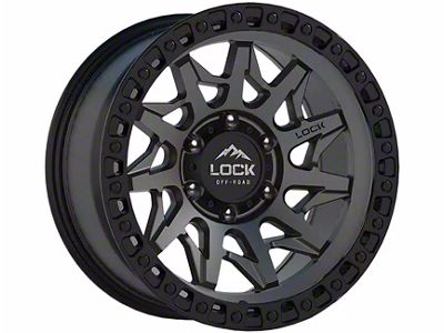 Lock Off-Road Lunatic Matte Grey with Matte Black Ring 8-Lug Wheel; 20x10; -18mm Offset (11-16 F-250 Super Duty)