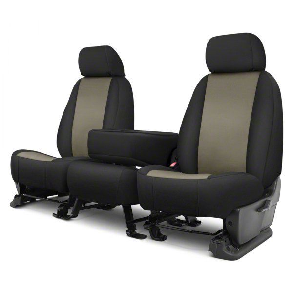 Black Synthetic Leather Seat Cover Set For 2017-2022 Ford F250 SuperCab XLT – Buckets + 60/40 Rear, Airbag Compatible