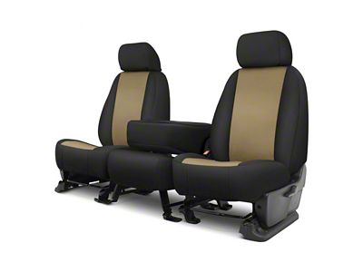 Covercraft Precision Fit Seat Covers Endura Custom Front Row Seat Covers; Tan/Black (17-22 F-250 Super Duty w/ Bench Seat)