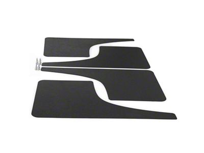 Mud Flaps; Front and Rear; Satin Black Ice Vinyl (17-23 F-350 Super Duty SRW)