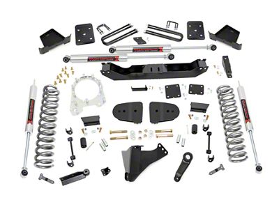 Rough Country 6-Inch Suspension Lift Kit with M1 Monotube Shocks (2023 4WD 6.7L Powerstroke F-250 Super Duty w/ 4-Inch Rear Axle & w/o Factory Overload Springs & Factory LED Projector Headlights, Excluding Tremor)