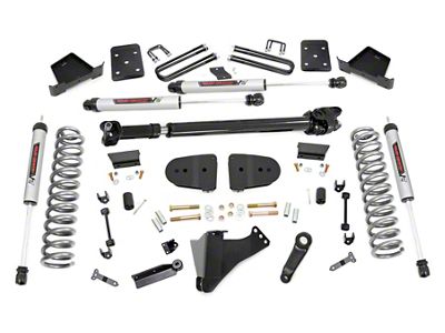 Rough Country 6-Inch Suspension Lift Kit with M1 Monotube Shocks and Front Driveshaft (2023 4WD 6.7L Powerstroke F-250 Super Duty w/ 3.50-Inch Rear Axle & w/o Factory Overload Springs & Factory LED Projector Headlights, Excluding Tremor)