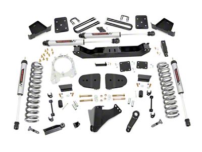 Rough Country 6-Inch Suspension Lift Kit with V2 Monotube Shocks (2023 4WD 6.7L Powerstroke F-250 Super Duty w/ 4-Inch Rear Axle & w/o Factory Overload Springs & Factory LED Projector Headlights, Excluding Tremor)