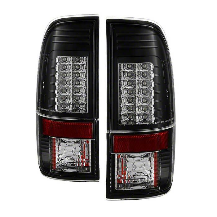 F 350 Super Duty Version 2 Led Tail Lights Black Housing Clear Lens