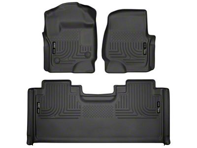 Husky Liners WeatherBeater Front and Second Seat Floor Liners; Black (17-22 F-250 Super Duty SuperCab)