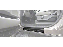 Front Door Sill Protection with Super Duty Logo; TUF-LINER Black; Black and Gray (17-22 F-250 Super Duty)