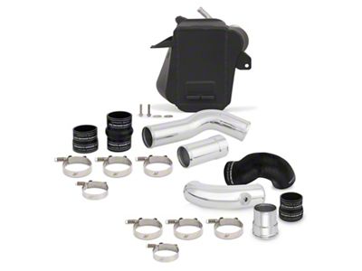 Mishimoto Air-to-Water Intercooler Kit with Polished Piping; Black (11-22 6.7L Powerstroke F-250 Super Duty)
