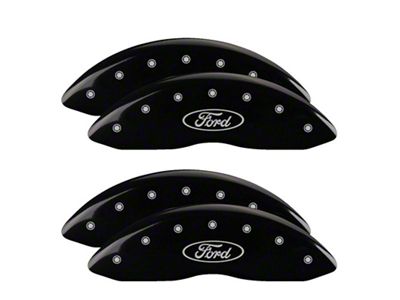 MGP Black Caliper Covers with Ford Oval Logo; Front and Rear (11-12 F-250 Super Duty)