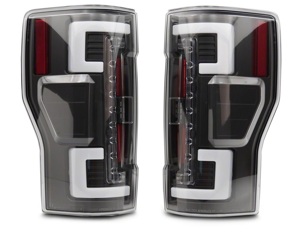 F250 Super Duty LED Tail Lights; Black Housing; Clear Lens (1718 F