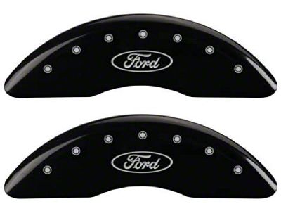 MGP Black Caliper Covers with Ford Oval Logo; Front and Rear (13-23 F-250 Super Duty)