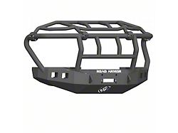 Road Armor Stealth Winch Front Bumper with Intimidator Guard; Wide Flare; Textured Black (17-22 F-250 Super Duty)