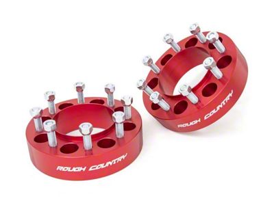 Rough Country 2-Inch Wheel Spacers; Anodized Red (11-23 F-350 Super Duty SRW)