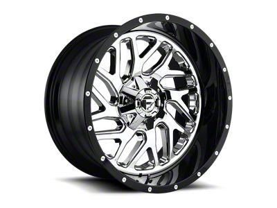 Fuel Wheels Triton Chrome with Gloss Black Lip 8-Lug Wheel; 22x12; -44mm Offset (17-22 F-250 Super Duty)